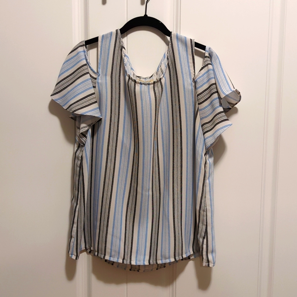 Striped Cold Shoulder Top